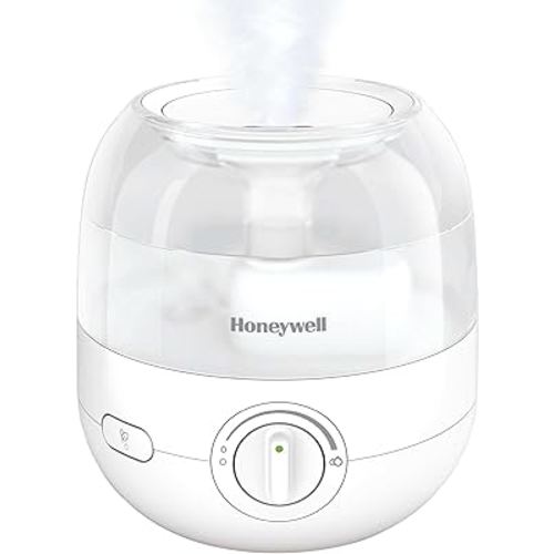Honeywell Mini Cool Mist humidifier, Easy to Fill and Clean, humidifier for small Bedroom, Kids Rooms, or office. Ultra Quiet Operation and Auto Shut-Off - White, HUL525W