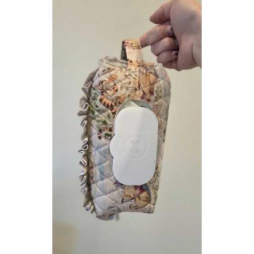 Pooh Bear Diaper and Wipe Pouch with Ruffles