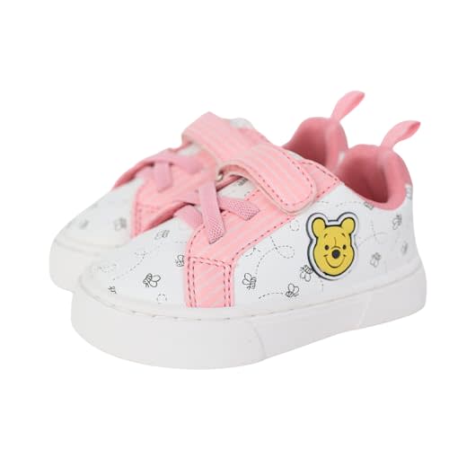 Disney Infant Sneakers - Winnie The Pooh and Minnie Mouse Baby Court Sneakers with a Hook and Loop Closure