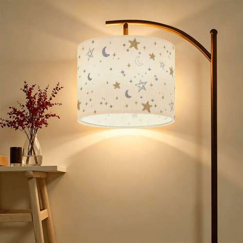 Mosaic Star and Moon Nursery Light Celestial Baby Shower Gift New Parent Present Luna Floor Lamp Constellation Lighting Space Kid Room Decor