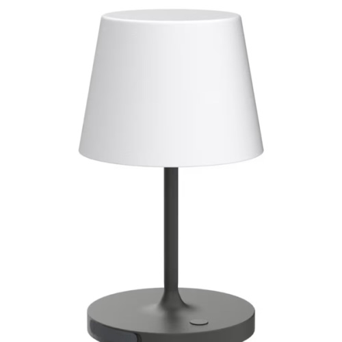 Outdoor Battery Operated Table Lamp Waterproof, 4000mAh Cordless Table Lamp Rechargeable, Touch Dimmable Desk Lamp, LED Night Light for Patio Camping Restaurant Home, H9.6in, Dark Grey