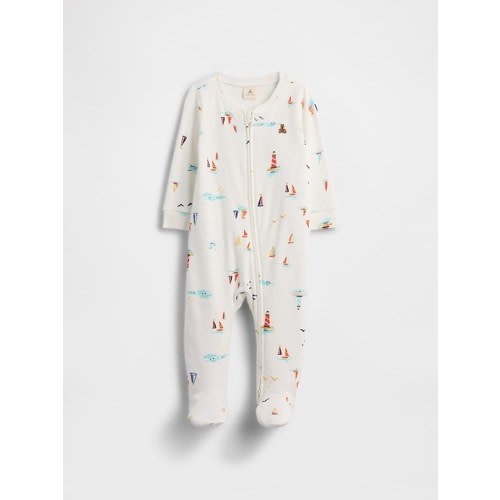 Baby Print Two-Way Zip One-Piece
