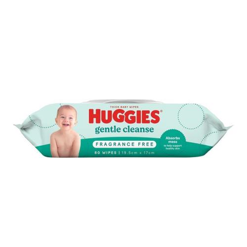 Huggies Glentle Cleanse Baby Wipes Fragrance Free 80 Pack
