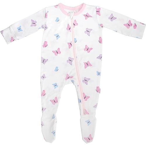 Bamboo Little Soft Baby Footie Pajamas, Baby Clothes, Newborn Sleepers, 95% Viscose and 5% Spandex, 0-24 Months