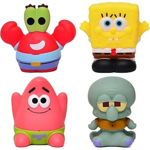 Spongebob Squarepants Water Squirter Toys 4-Pack – Bath & Pool Fun Set- Officially Licensed