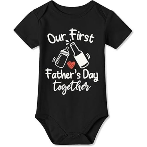 BesserBay Baby Happy Fathers Day Onesie Short Sleeves Bodysuit 0-12 Months