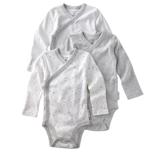 Butterblu Sterling 3-Pack Side Snap Long Sleeve Bodysuits 100% Cotton | GOTS Certified Organic Cotton for Baby Girls, Boys, Unisex, Made to Match Collectoin