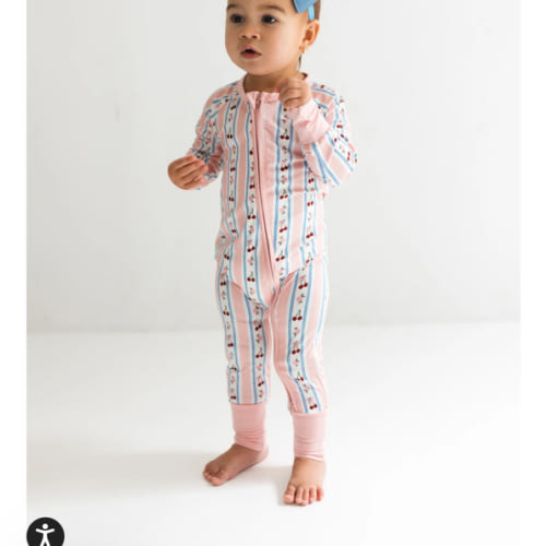 Pink Cherry Zipper Romper – In My Jammers for Baby Girl