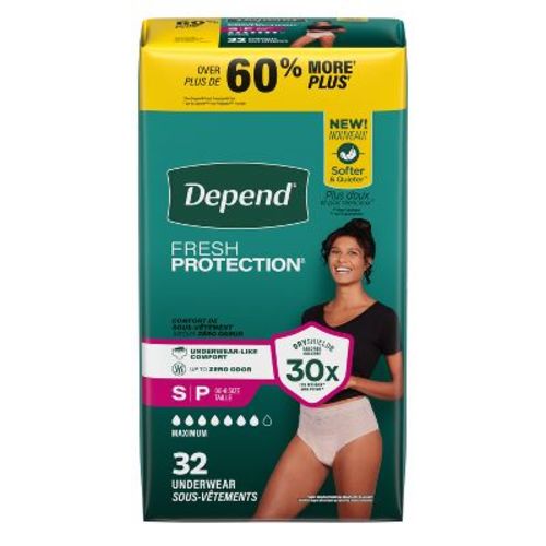 Depend Fresh Protection Adult Incontinence & Postpartum Underwear for Women - Maximum Absorbency - S - Blush - 32ct