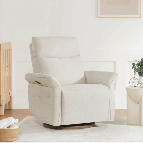 Vinca Power Swivel Nursery Glider Recliner with Power Lumbar & Headrest