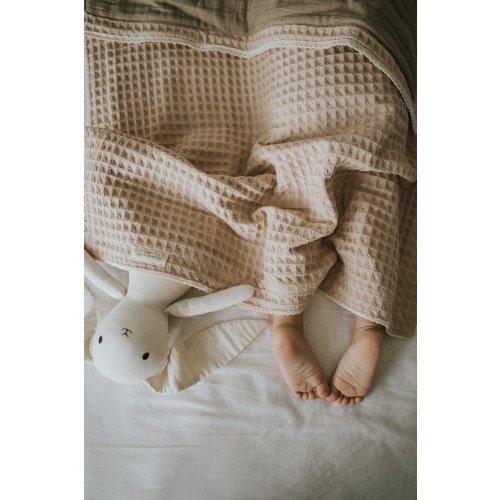 Organic Waffle Cotton Baby Blanket • Soft Muslin Swaddle, Newborn Gift
