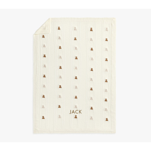 Dreamy Luxe Knit Teddy Bear Baby Blanket