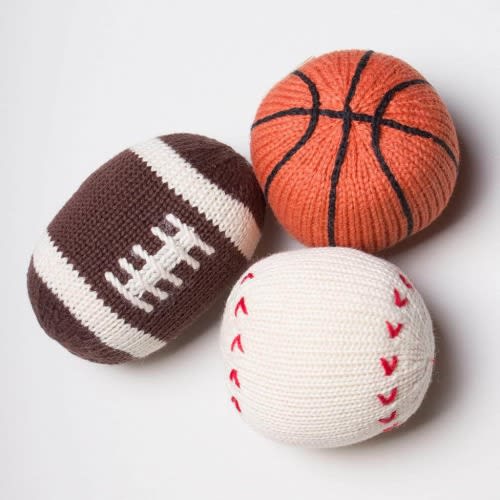 Organic Baby Boy Rattles Gift Set - MLB, NFL, or NBA | Estella