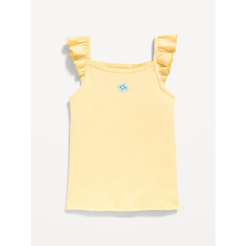 Ribbed Ruffle-Trim Cami for Toddler Girls