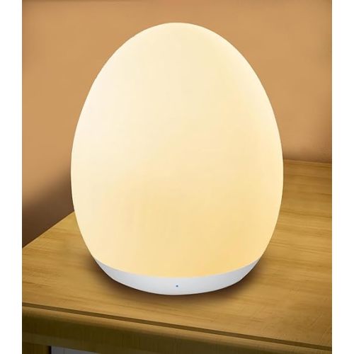 POLAMD Night Light for Kids, Egg Light for Nursery with 8 RGB Colors Changeable & Stepless Dimming, Rechargeable Tap Light with 1h Timer & Touch Control, Portable Night Light for Babies BPA Free