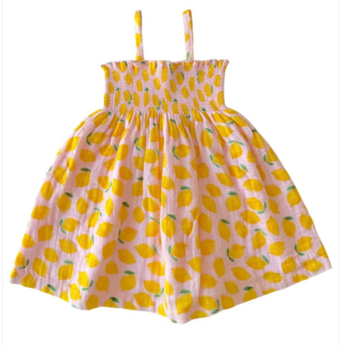 Muslin Smocked Tube Dress, Lemons – Kenna + Kilo