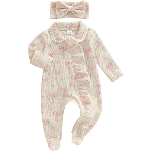 CIYCUIT Baby Girls Cactus Footies Newborn Zip Up Onesie Romper