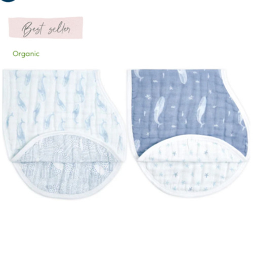Oceanic Organic Cotton Burpy Bibs 2pk | aden + anais
