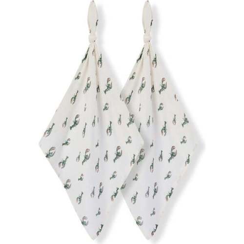 Mint Lobster Bamboo Two-Piece Burp Cloth Set - Milkbarn Kids | Maisonette