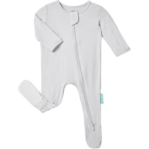 PurComfy Baby Zipper Footie Pajamas, Supersoft Bamboo Rayon Baby Footed Pjs Boy Girl 0-3-6-9-18-24 Month Coverall Sleepers
