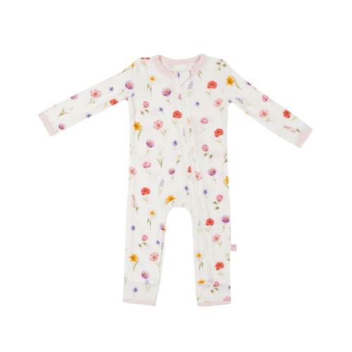 Ribbed Zippered Romper (Birth Flower) – Snuggle & Slumber