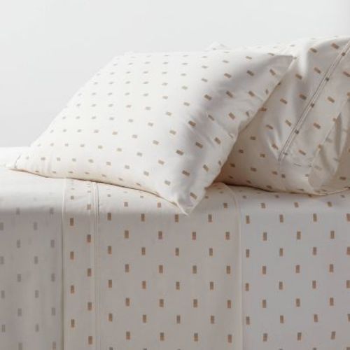 Queen 400 Thread Count Performance Sheet Set Ivory/Khaki Ikat Block - Threshold™