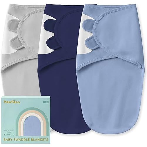 Yoofoss Baby Swaddle for Newborns 0–3 Months, Adjustable Soft & Breathable Swaddles,Noiseless Closure Swaddle Sleep Sack, Durable & Snug Fit