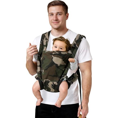 Baby Carrier for Dad (7-30lbs)-Military Stylish Infant Holder Carriers Newborn to Toddler, Men Baby Carrier with Windproof Cap, One Size Fits All, Camouflage