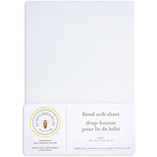 Burt's Bees Baby - Fitted Crib Sheet, Girls Boys & Unisex 100% Organic Cotton Crib Sheet for Standard Crib & Toddler Mattresses