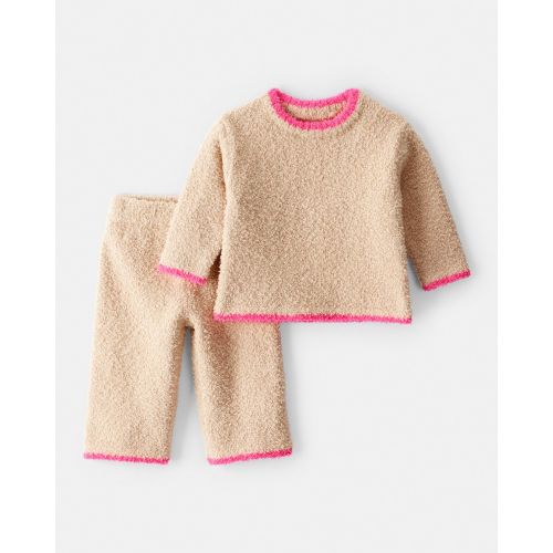 Baby Girl 2-Piece Brushed Sweater & Pant Set - Brown - Carter's | Carter's