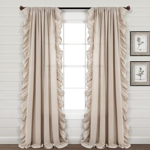 Linen Ruffle Window Curtain (Single Panel)