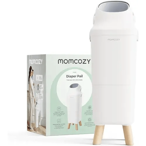 Momcozy Diaper Pail, Triple-Seal Odor Control, Fits Standard Trash Bags | Wide Opening for One-Hand Disposal, 28.86-Inch Ergonomic Height, Large Capacity with Viewing Window and Childproof Lock