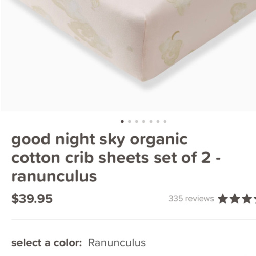 Good Night Sky Organic Cotton Crib Sheets Set of 2 - Ranunculus