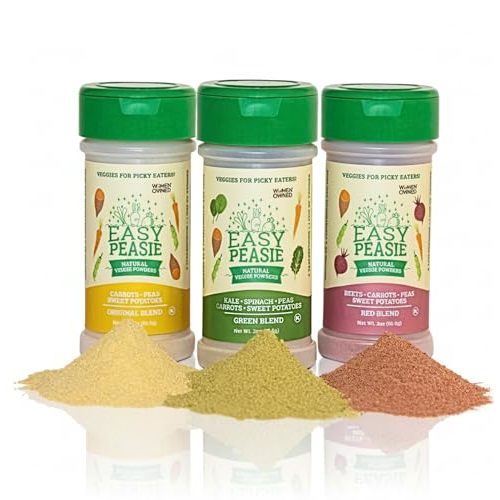 Easy Peasie Natural Veggie Powders for Kids and Picky Eaters | Hidden Vegetable Powder Additive for Meals and Smoothies (3-Pack: Original, Green, and Red - each 2 oz)