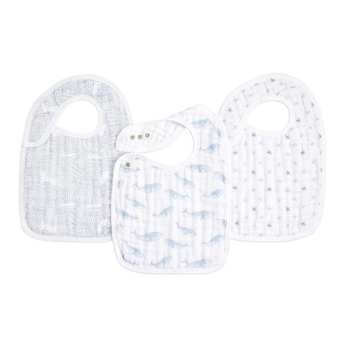Aden + Anais Muslin Snap Bibs (3 Pack), Oceanic