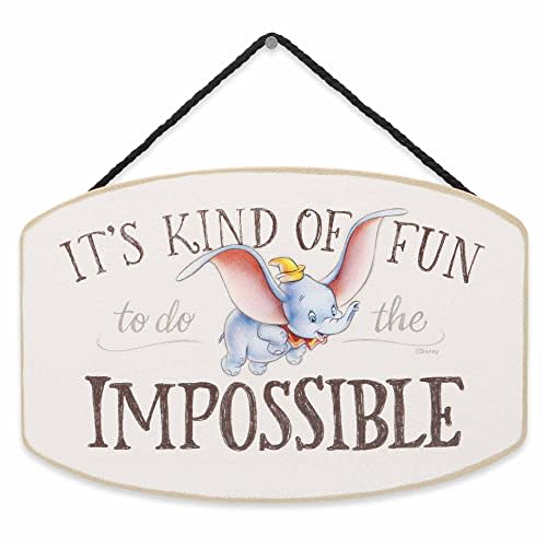 Disney Dumbo Quote Do the Impossible Hanging Wood Wall Decor - Inspirational Dumbo Sign for Home or Office