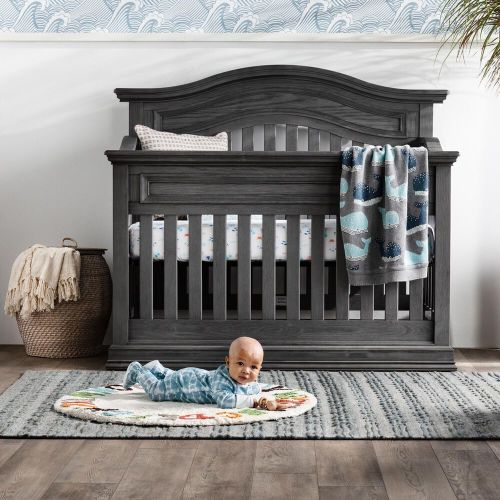 Oxford Baby Glenbrook 4-in-1 Convertible Crib in Graphite Gray