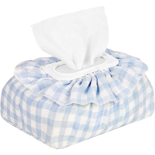 Baby Wipes Cover, Muslin Cotton Wipes Dispenser, Blue