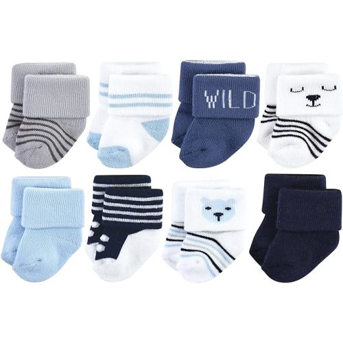 Hudson Baby Baby Girls' Cotton Rich Newborn and Terry Socks