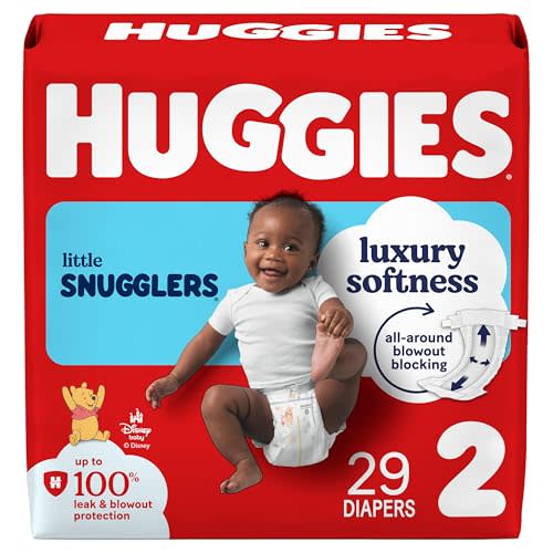 Huggies Size 2 Diapers, Little Snugglers Baby Diapers, Size 2 (12-18 lbs), 29 Count, Packaging May Vary