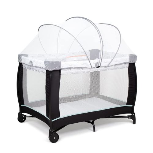 Beberoad Love Portable Playard Cover – Breathable Mosquito Net with 2-Way Zipper for Travel Cribs & Playpens (White)