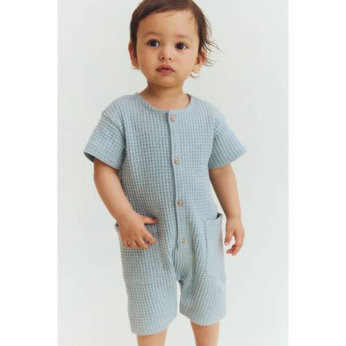 Cotton Romper Suit in Turquoise, 9M