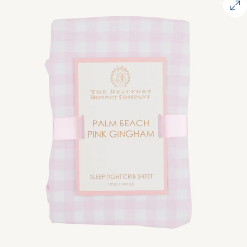 Sleep Tight Crib Sheet - Palm Beach Pink Gingham