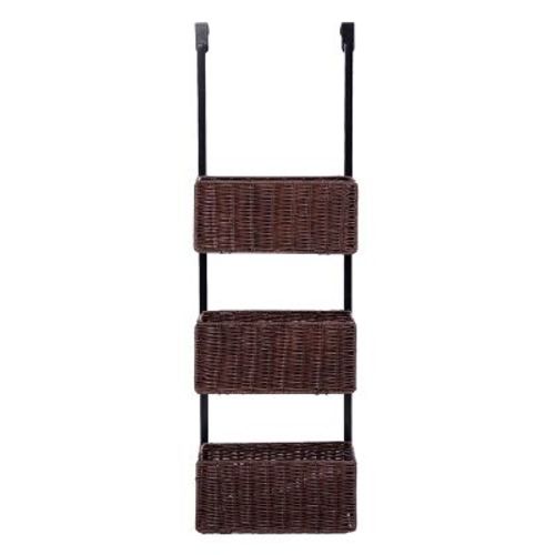 Cortovo Over-The-Door 3-Tier Basket Storage - Espresso with Black - SEI