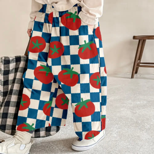 6-12 Months Tomatoes Plaid Pattern Pants