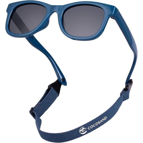 COCOSAND Flexible Baby Sunglasses with Strap Polarized UV Protection for Toddler Infant Newborn Boy Girl Age 0-24 Months