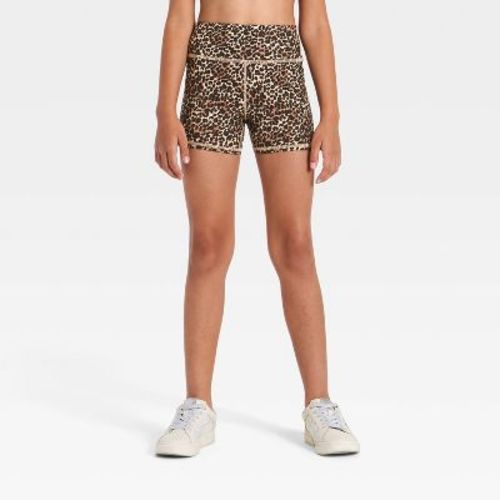 Girls' High-Rise Tumble Shorts - All In Motion™ Leopard XS