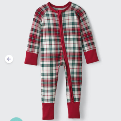 Newborn Holly Plaid Zippy | Little Sleepies