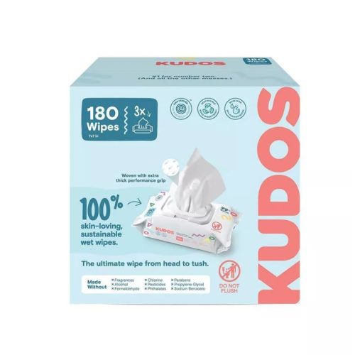 Kudos Skin-Loving Baby Wipes - Plastic-Free & Unscented - 180ct - (3 pack of 60)
