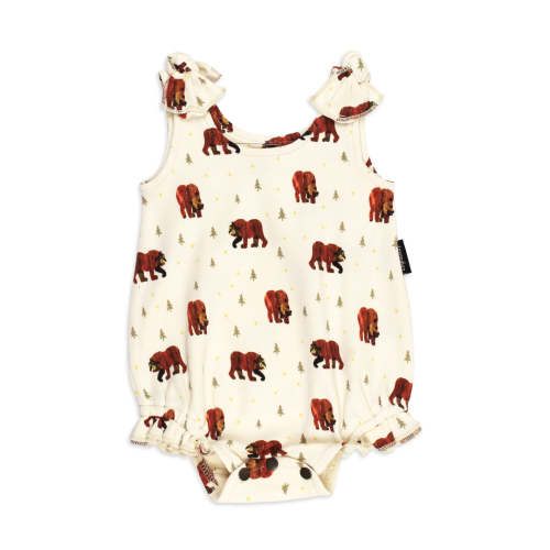 Brown Bear | Organic Bowtie Shoulder Bodysuit – L'ovedbaby